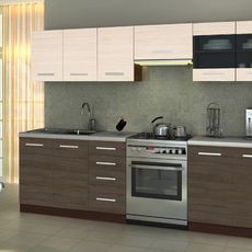HALMAR Kuchynská linka Rachel 260 cm wenge/priede arden/agát/škorica