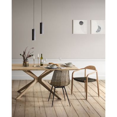 Jedálenský stôl s doskou v dubovom dekore 100x200 cm Armande – Kave Home