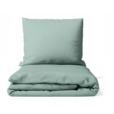 Zelené obliečky na jednolôžko z mikrosaténu 140x200 cm Basic – Bonami Essentials