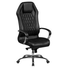 MID.YOU KANCELÁRSKE KRESLO, kožený vzhľad, čierna