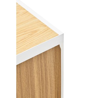 Biela/v prírodnej farbe nízka komoda v dekore duba 165x78 cm Arista – Teulat