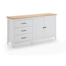 Biela nízka komoda z borovicového dreva 150x80 cm Miranda – Marckeric
