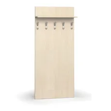 Vešiaková stena PRIMO WOOD, 5 háčikov, polica, breza