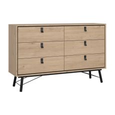 Nízka komoda v dekore duba v prírodnej farbe 153x95 cm Ry – Tvilum