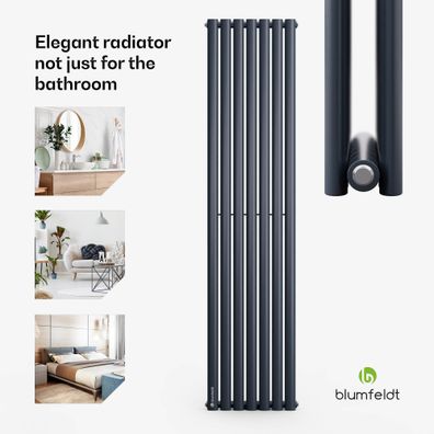 Blumfeldt Tallheo, 41 x 180, radiátor, kúpeľňový radiátor, rúrkový radiátor, 691 W, teplovodný, 1/2