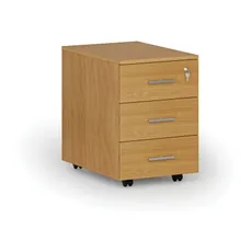 Kancelársky mobilný kontajner PRIMO WOOD, 3 zásuvky, buk