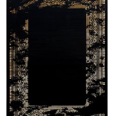 Dywany Łuszczów Kusový koberec Gloss 408C 86 glamour black/gold - 80x150 cm