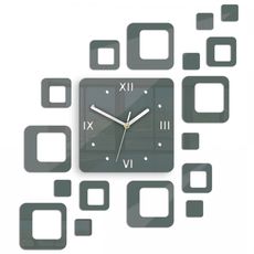 ModernClock 3D nalepovacie hodiny Roman Quadrat tmavosivé