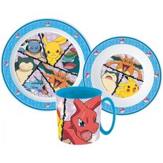 Sada plastového riadu Pokémoni s hrnčekom - 3 dielna súprava