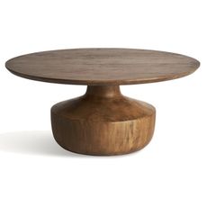 Estila Luxusný koloniálny okrúhly masívny konferenčný stolík Milar v hnedej farbe s atypickou geometrickou oblou nohou 90 cm