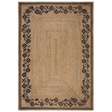 Flair Rugs koberce Kusový koberec Printed Jute Maisie Natural/Black - 120x170 cm