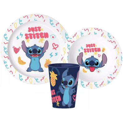 Sada plastového riadu Lilo a Stitch s kelímkom - 3 diely