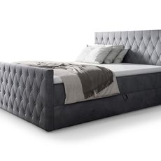 Wilsondo Jednolôžková boxspring posteľ Montana s vrchným matracom 120x200 - sivá