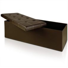 Čalunená lavica s uložným priestorom 114 x 40 x 40 cm | hnedá