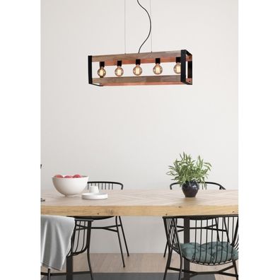 Luster na lanku VARNA 5xE27/40W/230V dub
