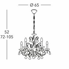 Kolarz 3234.85.3.KoT- Krištáľový luster na reťazi CARMEN 5xE14/60W/230V 24K zlato