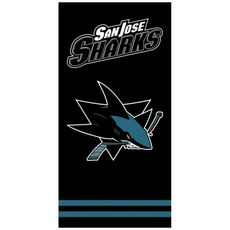 Hokejová bavlnená osuška NHL San Jose Sharks - black - 100% bavlna - 70 x 140 cm
