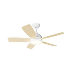 Aigostar-LED Stmievateľný str. ventilátor 20W/230V 2700-6500K 132cm+DO biela/béž.