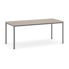 Jedálenský stôl, 1800 x 800 mm, tmavo sivá podnož, dub prírodný