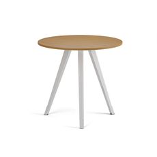 Konferenčný stôl PRIMO ZEN, priemer 80 cm, biela podnož, buk