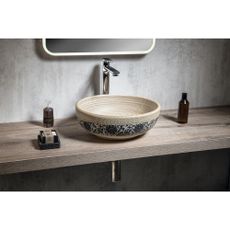 Béžové keramické okrúhle umývadlo ø 41 cm Priori – Sapho