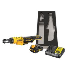 Aku bezuhlíková račňa s otvorenou hlavou DeWALT DCF504L1G 12 V 1/4" s GFN krytom