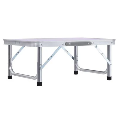Skladací kempingový stôl, 60 cm, hliník/MDF, KEPI TYP 2