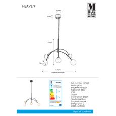 Markslöjd 107560 - Luster na lanku HEAVEN 5xG9/28W/230V