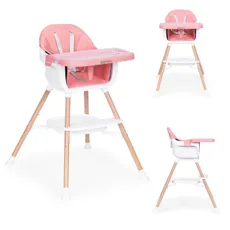 EcoToys Detská jedálenská stolička 2v1, ružová ECOTOYS