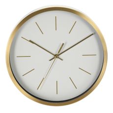 DekorStyle Nástěnné hodiny GOLACK 25 cm bílé/zlaté