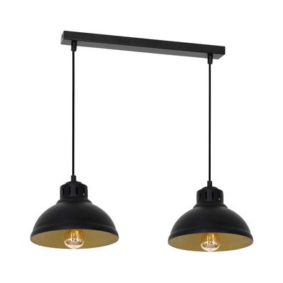 Luster na lanku SVEN 2xE27/15W/230V čierna/zlatá