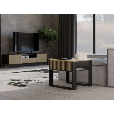 Konferenčný stolík MODERN 2P MINI - čierna / dub artisan