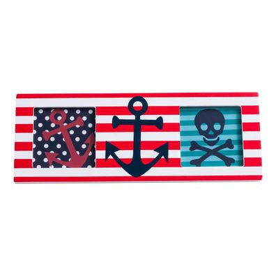 Červený drevený rámček 24x9 cm Pirate – Premier Housewares