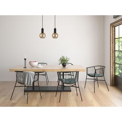 Luster na lanku JANTAR BLACK 2xE27/60W/230V