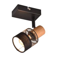Nástenné svietidlo v čiernej a prírodnej farbe ø 7 cm Nandini – Trio