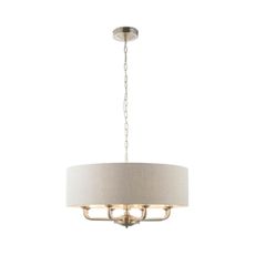 Endon 99152 - Luster na reťazi HIGHCLERE 8xE14/40W/230V šedá/matný chróm