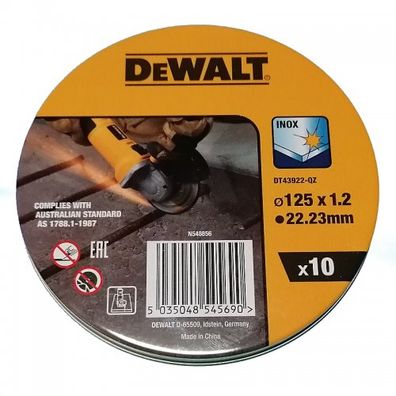 Rezný kotúč 125 x 1,2 mm, 10 ks DeWALT DT43922