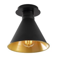 Stropné svietidlo v čiernej a zlatej farbe s kovovým tienidlom ø 20 cm Berceste – Opviq lights