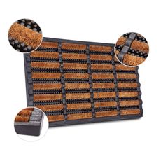 Hanse Home , Vonkajšie čistiaci rohožka Mix Mats Brushes 105647 Black Cocos – na von aj na doma, 45x75, hnedá, exteriér