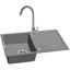 Granitový drez Pico 760x440 sivý + batéria