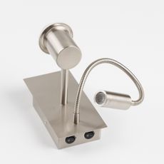 Brilagi-LED Nástenná lampa NUBILA 1xE27/25W/230V+LED/3W chróm/pompej.červená