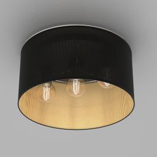 Luster prisadený LOFT SHADE 3xE27/60W/230V čierna/zlatá