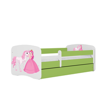 Kocot kids Detská posteľ Babydreams princezná a poník zelená, varianta 80x180, se šuplíky, bez matrace
