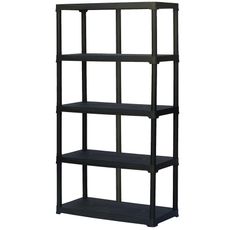 Regál plastový T100/5 čierny 176x100x45 cm – 5 políc/40kg