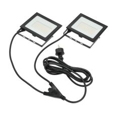LED Reflektor so stojanom TIGRA 2xLED/50W/230V 4000K IP54 čierna/žltá