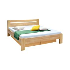 Dvojlôžková posteľ s roštom a úložným priestorom z masívu AMARA 180x200 cm buk