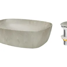 Comad Sada keramického umyvadla na desku a výpusti Anna 50 cm hnědo-béžový kámen