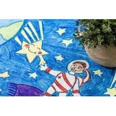Dywany Łuszczów , Detský kusový koberec Bambino 2265 Rocket Space blue, 120x170, modrá, detská izba