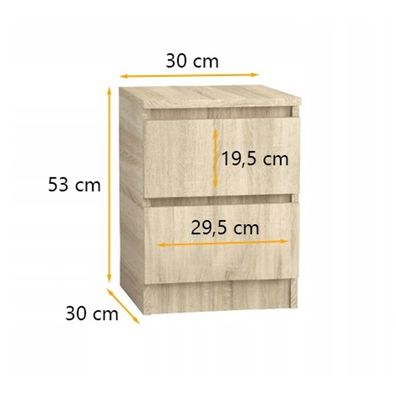 Nočný stolík 30/2 cm Biela