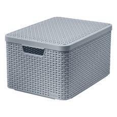 Sivý plastový úložný box s vekom 33x44,5x25 cm Style – Curver